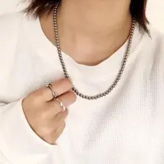 ステンレス 6mm シルバーボール ネックレス