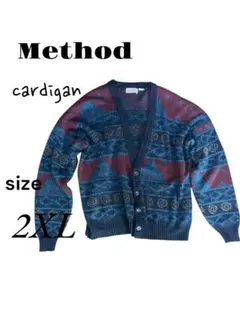 Method 幾何学模様 カーディガン 2XL