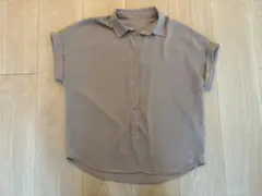 【美品】GU ジーユー　エアリーシャツ　ベージュ　L