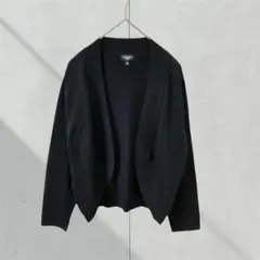 T272【タルボット】カーディガン　長袖　ボレロ　ラメ　ボタン無し　Ｍ　黒　大人