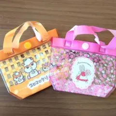 サンリオ　プールバッグ風ミニポーチ　２個セット　ガチャガチャ