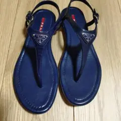 PRADA ネイビー トングサンダル　36 1/2