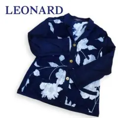 レオナール、花柄カーディガントップス 、サイズL、11号。LEONARD