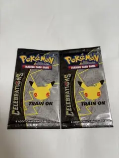 ポケモンカード　25th 英語版 ピカチュウ　未開封　セレブレーション　2パック