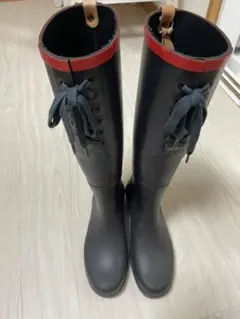 エーグル レインブーツ ダークネイビー レッド
