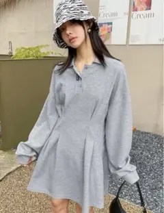 新品未使用 SHEIN DAZY パッチ付き ポロネック ワンピース