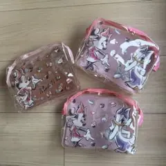 【新品未使用】ミニー　デイジー　ビニールポーチ　3点　まとめ売り