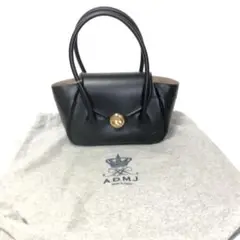 ADMJ エーディーエムジェー ハンドバッグ ターンロック ゴールド金具 黒