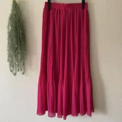Clice de ParisクリシェドゥパリスプリーツロングスカートＦボルドー