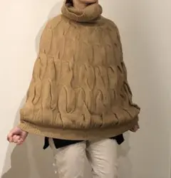 【再値下げ】☆アダムエロペ やわらかウールタートルニットポンチョ