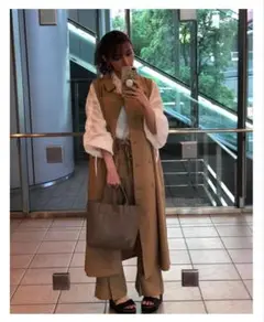 Re:EDIT後藤真希着用ノースリーブロングトレンチコート＆パンツセット