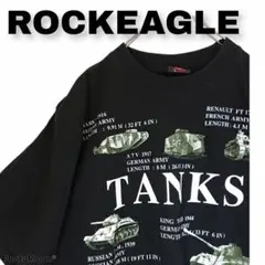 古着 ロックイーグル 戦車 タンク でかロゴ 黒 半袖