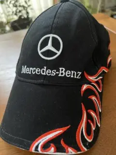 Mercedes-Benz 黒キャップ 炎の刺繍
