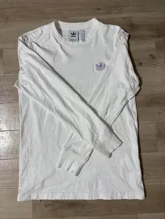 adidasoriginals ロンＴ　白×ピンク　Lサイズ