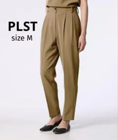 PLST プラステ ポリ 2way ストレッチ ツータック テーパードパンツ