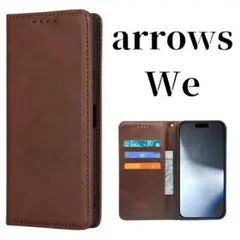 arrows We ケース 手帳型 スリム 高品質 カバー アローズ ブラウン