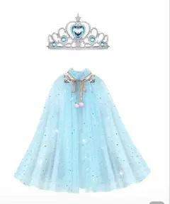 キッズサイズ　プリンセス　ショール　コスプレ　マント　ティアラセット