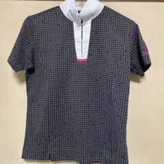 SRIXON 格子模様 ハイネック半袖シャツ