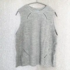 美品✦Qntic rag ニットベスト/ジレ M-L グレー