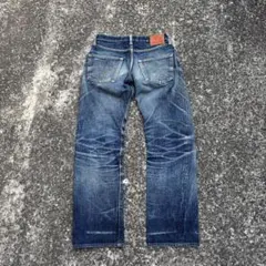 SAMURAI JEANS デニムパンツ 革パッチ ハチノス ダメージ加工