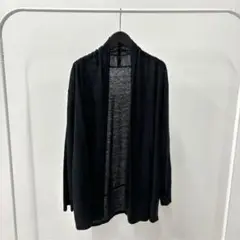 新品 provador プレミアムリネン100% トッパーカーディガン LL 黒
