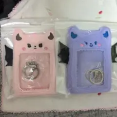 推し活グッズ　ふわふわトレカケース　デビル　パープル＆ピンク