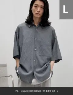 WYM SHEER GEORGETTE HS SHIRT Lサイズ グレー