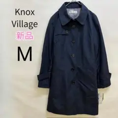 新品 Knox Village トレンチコート 撥水加工 花粉対策 ネイビー M