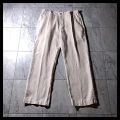 00s L.L.Bean リネン ワイド スラックス アイボリー 白 W38