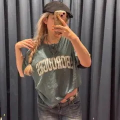 【送料無料】USA古着 フロントプリント Tシャツ ユニセックス 小さめ