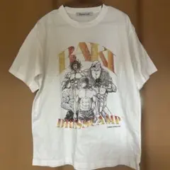 新品　Ｌ　ドレスキャンプ 刃牙 コラボ 集合かすれ Tシャツ　バキ　BAKI 白
