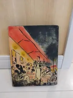 抽象的なレストランの手描き絵画