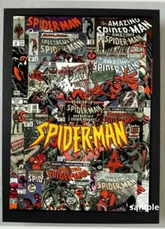 スパイダーマンSPIDERMANポスターフレーム付き壁掛けアメコミ①