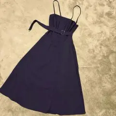 キャミロングワンピース　黒　アース