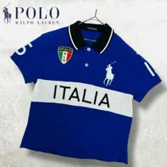 美品 ポロラルフローレン ポロシャツ ビッグポニー イタリア 国旗 リメイク