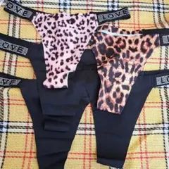 レディース シームレス セクシー レオパードプリント Tバック