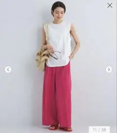 ピンク ドライタッチ　ワイドパンツ　新品　ユナイテッドアローズ