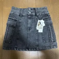 【新品・美品】ミニスカート　カーゴスカート　デニム　台形　しまむら　三原羽衣