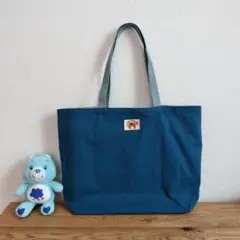 ハンドメイド☆裏地付きトートバッグ・10オンスキャンバス　インディゴ　Tiger