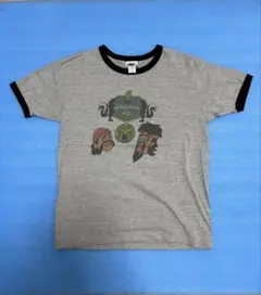 Taimado グレー リンガーTシャツ イラストデザイン