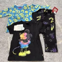 新品未使用　ミッキーマウスTシャツ・長袖・パンツセット 80cm