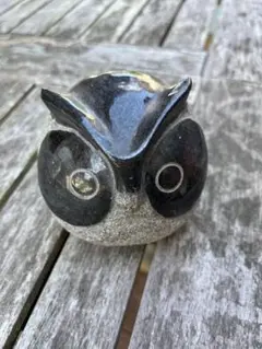 みかげ石　フクロウ　置物