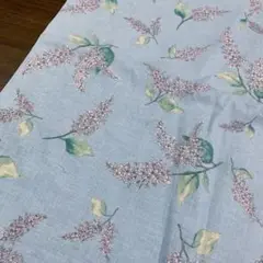 花柄　プリント 綿麻生地 ブルー　108cm×35cm