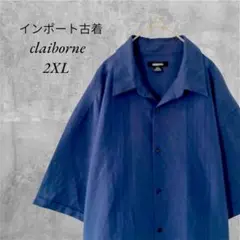 【アメリカ古着】90s claiborne／半袖ポリシャツ レーヨン ジャガード