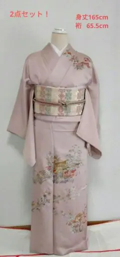 5-1 伝統的な蘇州刺繍の訪問着・着物と帯二セット