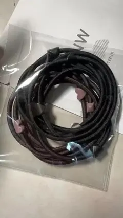 ハート型ビーズ付きヘアゴム5本セット