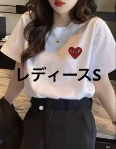 【新品未使用】ハート 半袖Tシャツ ホワイトS