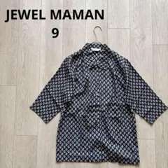 ジュエルママン JEWEL MAMAN ネイビー ドット柄 五分袖シャツ 9