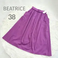 BEATRICE パッチポケットギャザースカート 38 パープル