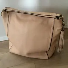 コールハーン　ベージュ レザーショルダーバッグ